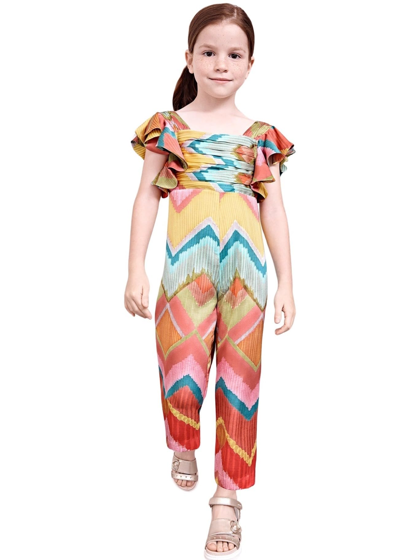 Abel & Lula Jumpsuit Satin gemustert für Mädchen Fuchsia