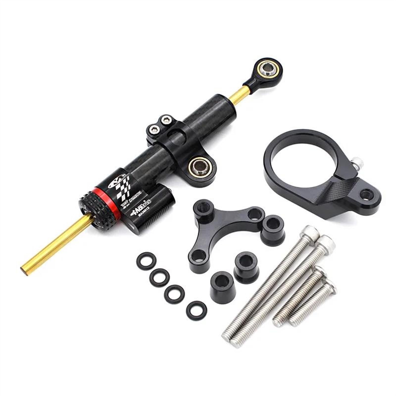 para H┐Onda CBR650R 2019-2023 CBR650R Amortiguador direccional de Motocicleta Estabilizador de Amortiguador Carbono Negro Rojo Amortiguadores de dirección Amortiguador De Dirección(C)