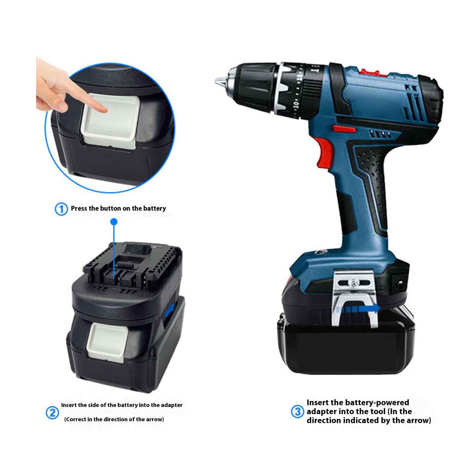 Para baterías de 18 V, fácil de transportar, carcasa de plástico resistente, adaptador general para herramientas eléctricas, fácil instalación de baterías a adaptadores de herramientas