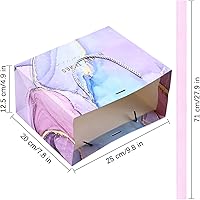 Vista 2 de JMANNI Bolsas de regalo, 3 piezas de tamaño mediano con cinta de lazo, bolsa de regalo de papel portátil, patrón de mármol, para cualquier ocasión