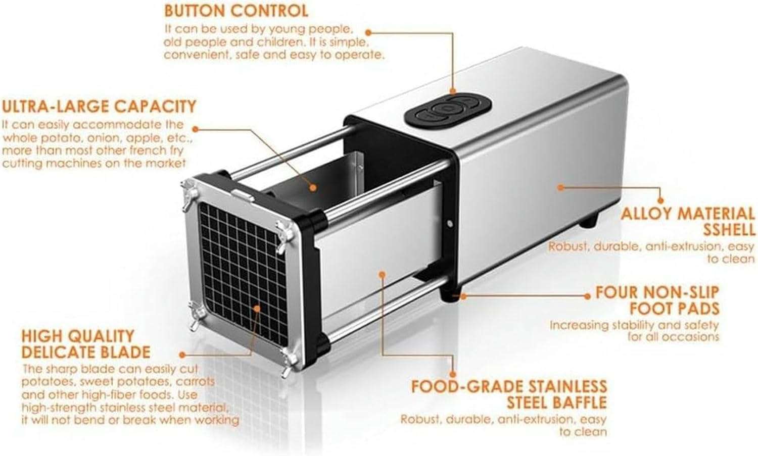 Electric French Fry Cutter, Potato Slicer, Electric Vegetable Cutter, Dicer, Vegetable Chopper for Kitchen and Restaurant~/