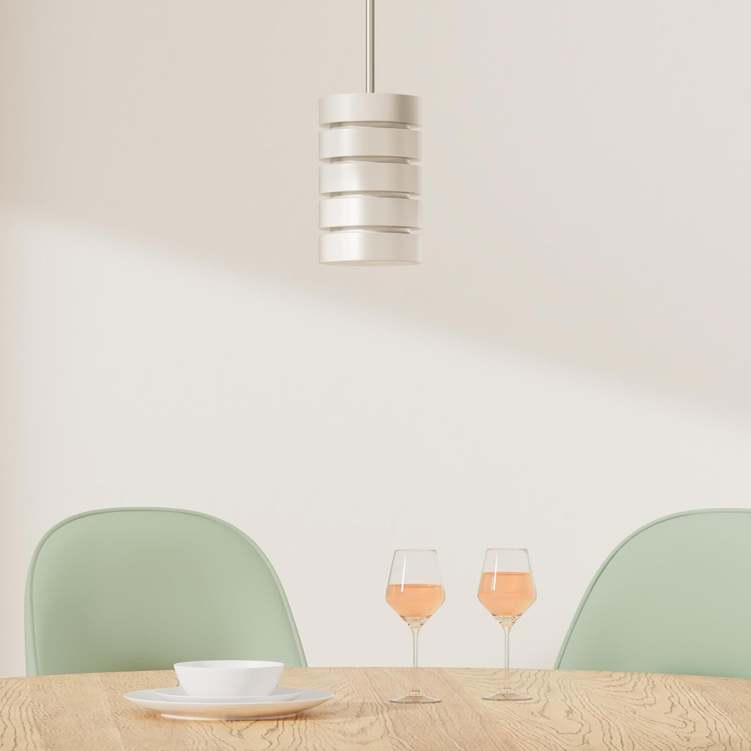 Linea di Liara Macchione Brushed Steel Pendant Light Fixtures Modern Pendant Lighting for Kitchen Island, Dining Room and Over Sink Lighting Hanging Fixture Industrial Mini Pendant Light, UL Listed