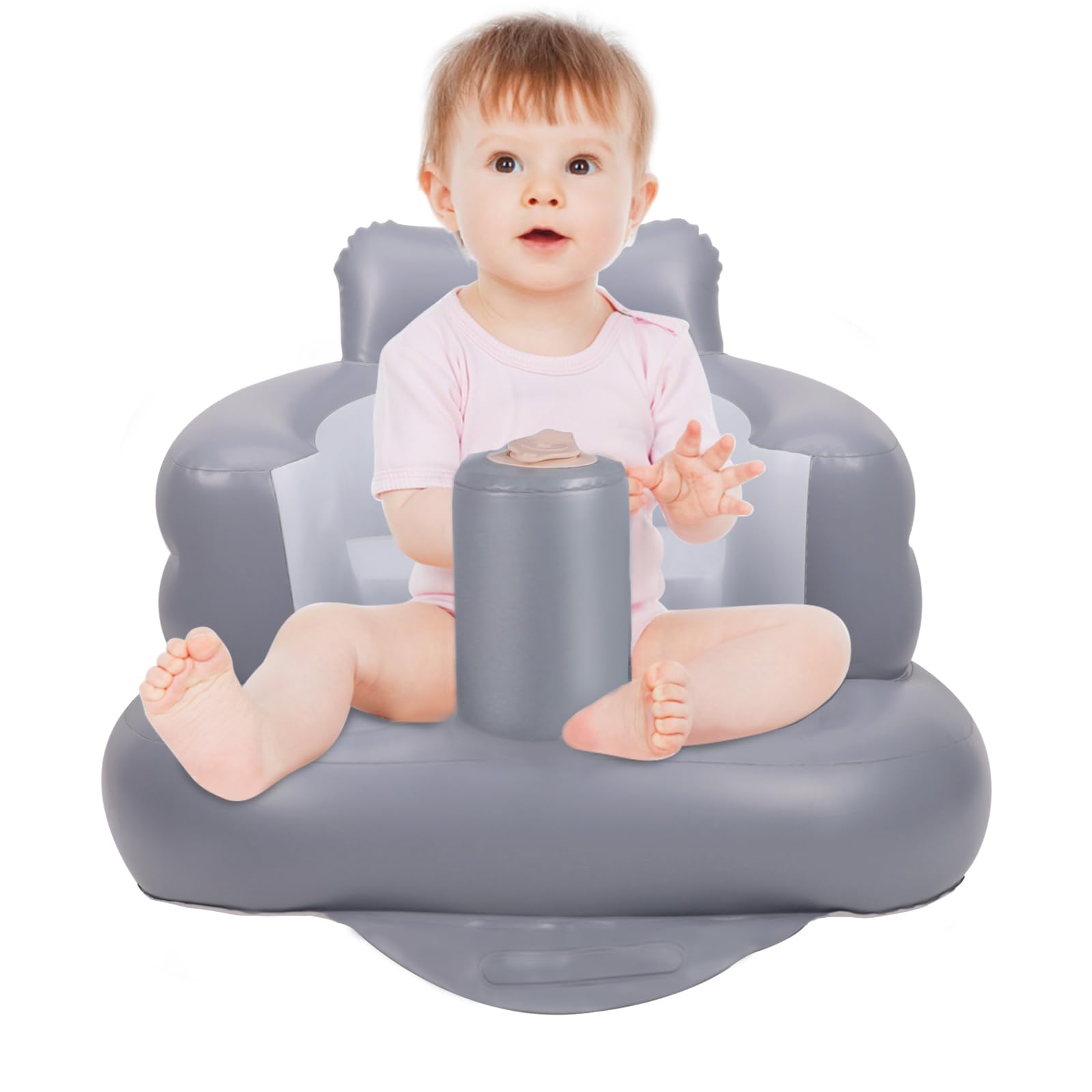 AirSwim Inflatable Baby Seat, Inflatable Baby Chair for Babies 3 Months and Up, Summer Blow Up Chair with Built in Air Pump, Infant Floor Seats for