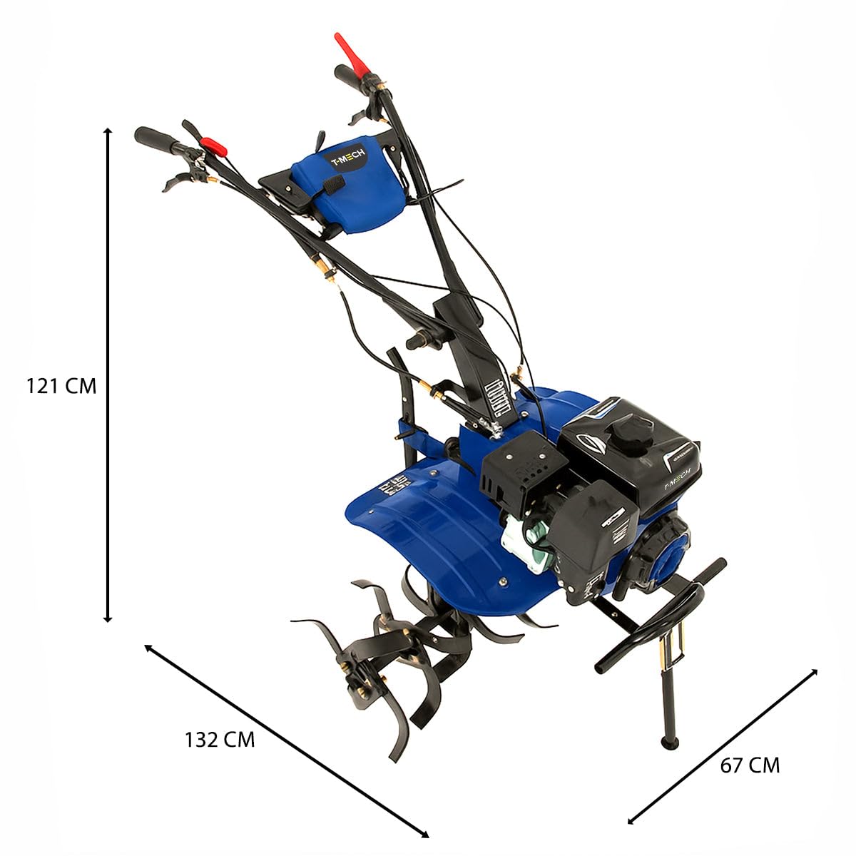 Motozappa 7,5HP Benzina Coltivatore Professionale 212cc 4 Tempi Giardino Orto 16 Lame Larghezza 800-1000mm Profondità 100-300mm Manubrio Regolabile Guanti e Cuffie Inclusi