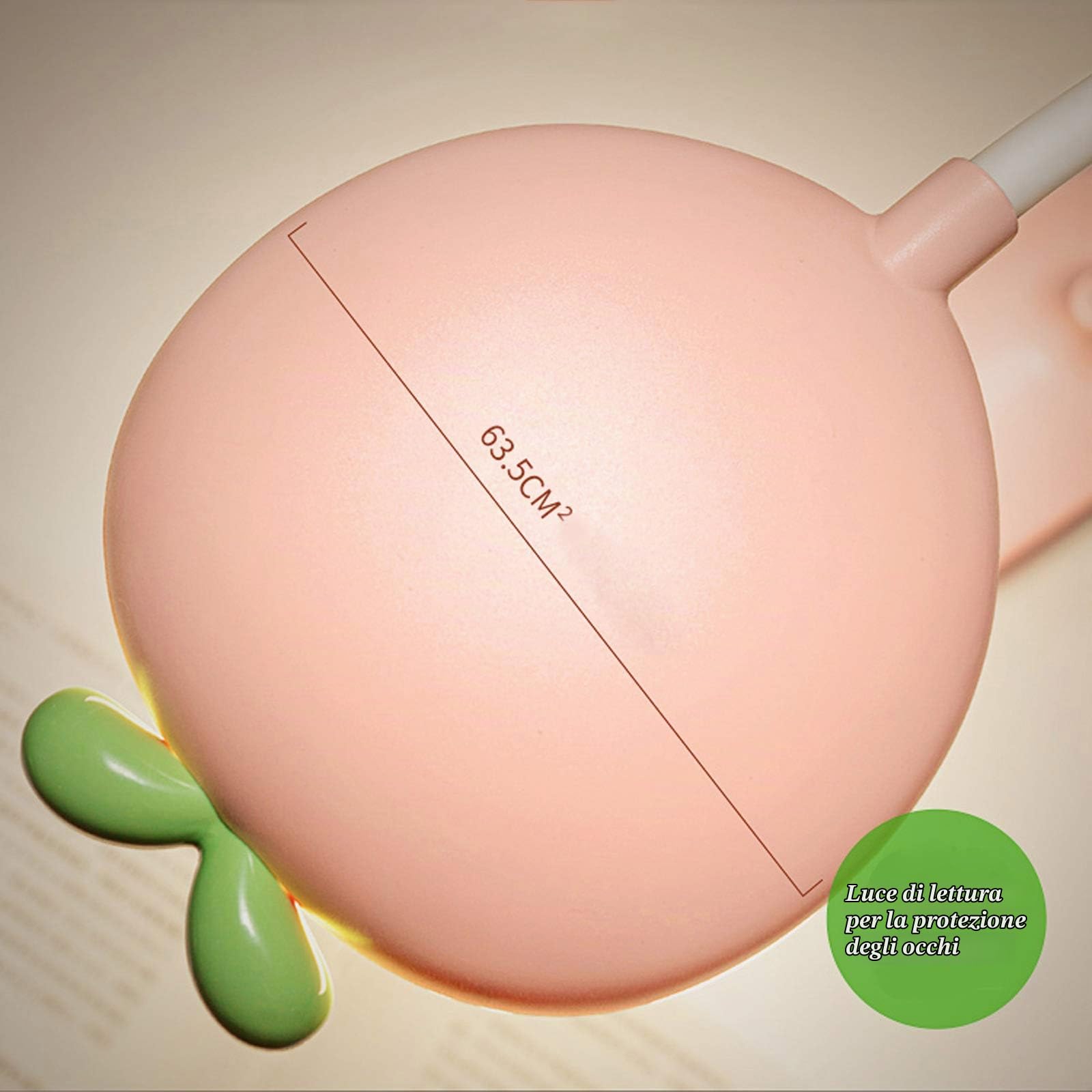 Lampada da Lettura con Pinza Ricaricabile per Bambini, 3 Colori Dimmerabile | Luce a Clip per Lettura libri a Letto, 360° Flessibile, USB-C Lampada da Tavolo Senza Fili Portatile per Studio, Rosa