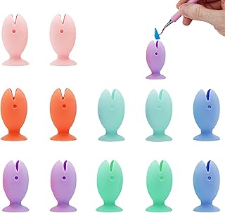 12 PCS Suctioned Weeding Tools for Vinyl, Vinyl Weeding Scrap Collector, Silicone Suctioned Can for Vinyl Disposing, Holders for Makeup Brushes and Toothbrush