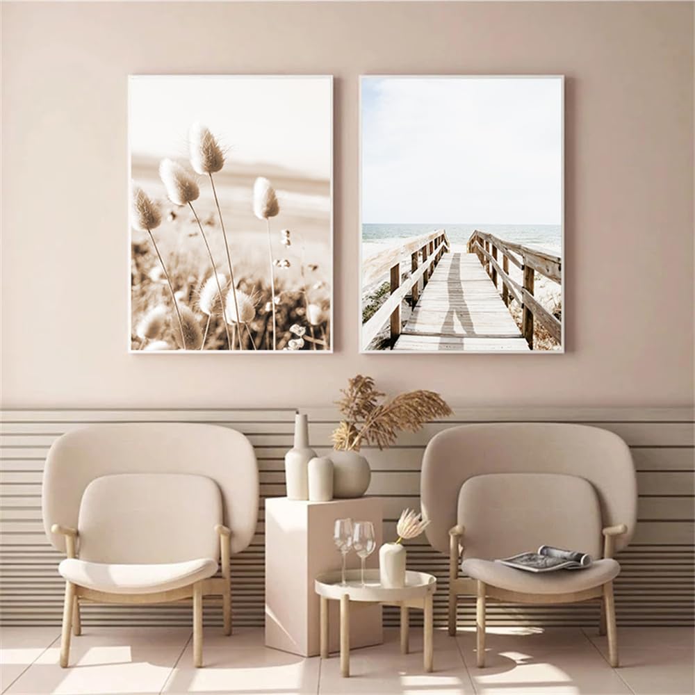 WUHBCZ Canvas Paints,Abstract Flower Grass Scenery Picture Home Decor Wall Art Canvas Painting Nordic Nature Landscape Poster and Print for Living Room Decoration-50 * 70cm*2PCS (No Frame)