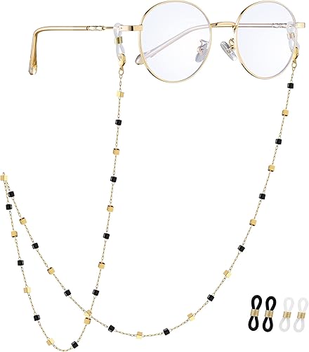 Cadena para lentes de sol para mujer, cadena de cristal natural, soporte para lentes de sol, collar, correa para gafas, cordón de lectura