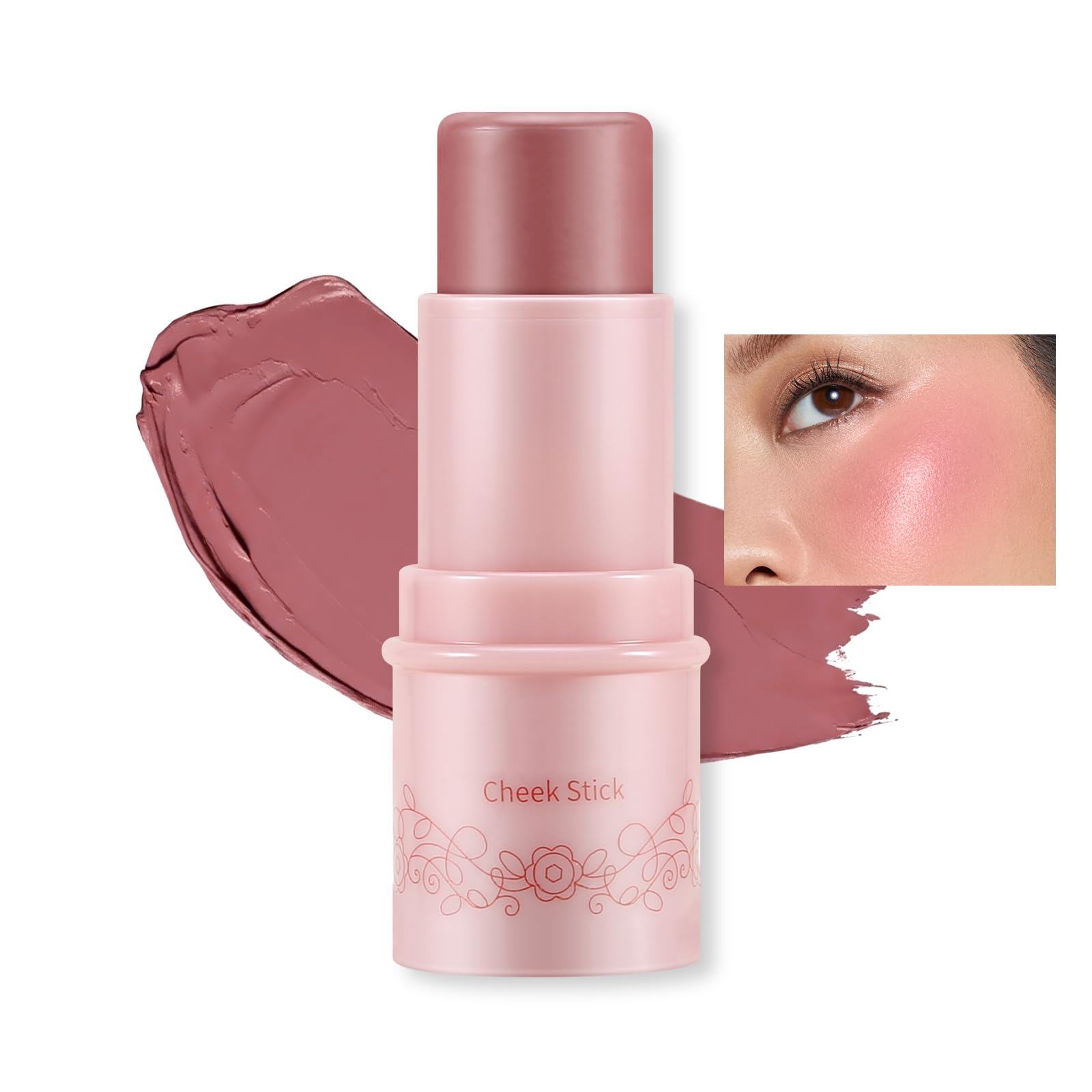 Boobeen Cream Blush Stick Makeup for Cheeks, Multi-use Makeup Matte Cheek Wand Creamy Blusher Easy to Blend, Long Lasting Natural Dewy Finish for Radiant