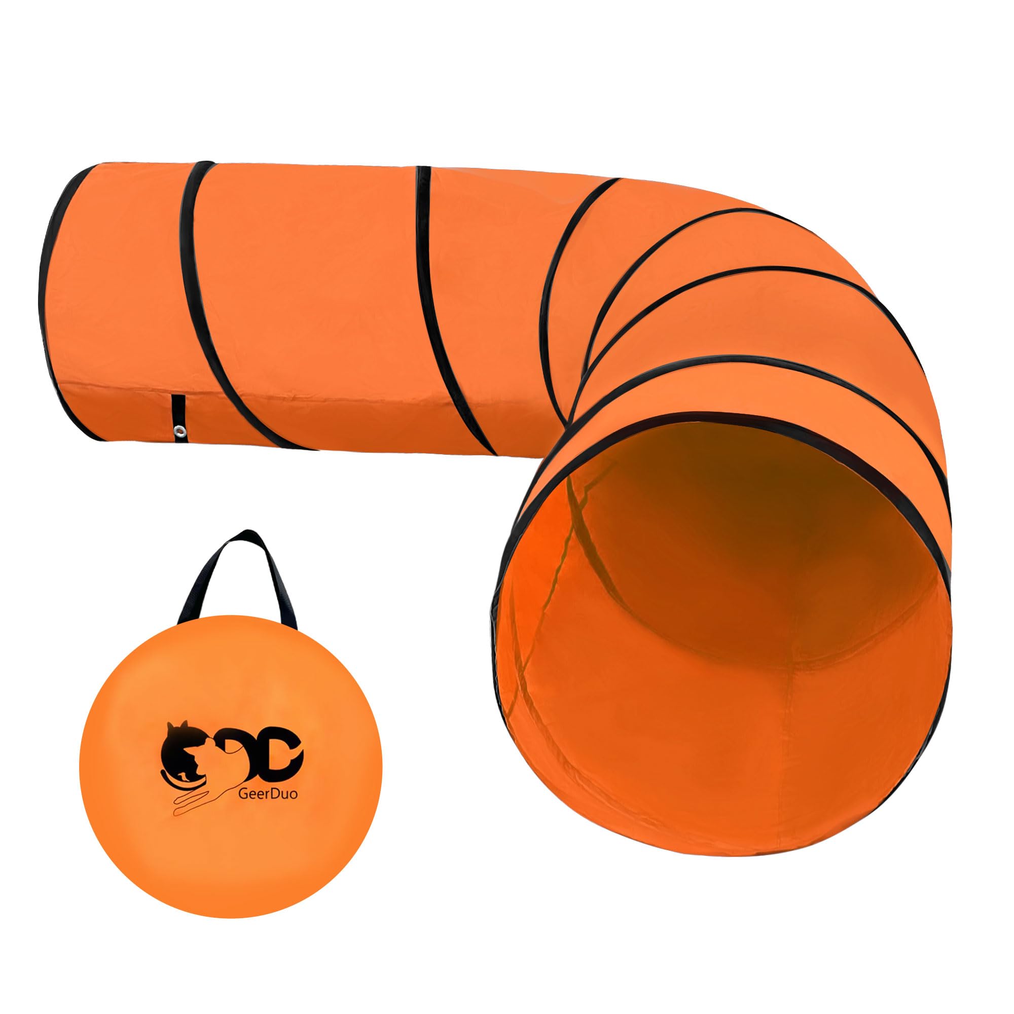 Dog Agility Tunnel, Dog Agility Equipment, Dog Agility Training with Carry Bag (Orange)