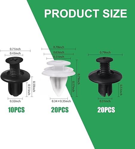 Miniatura 2 de 100 clips de retención para parachoques de automóvil, kit de cierres de varios tamaños con herramienta de extracción, accesorios universales para