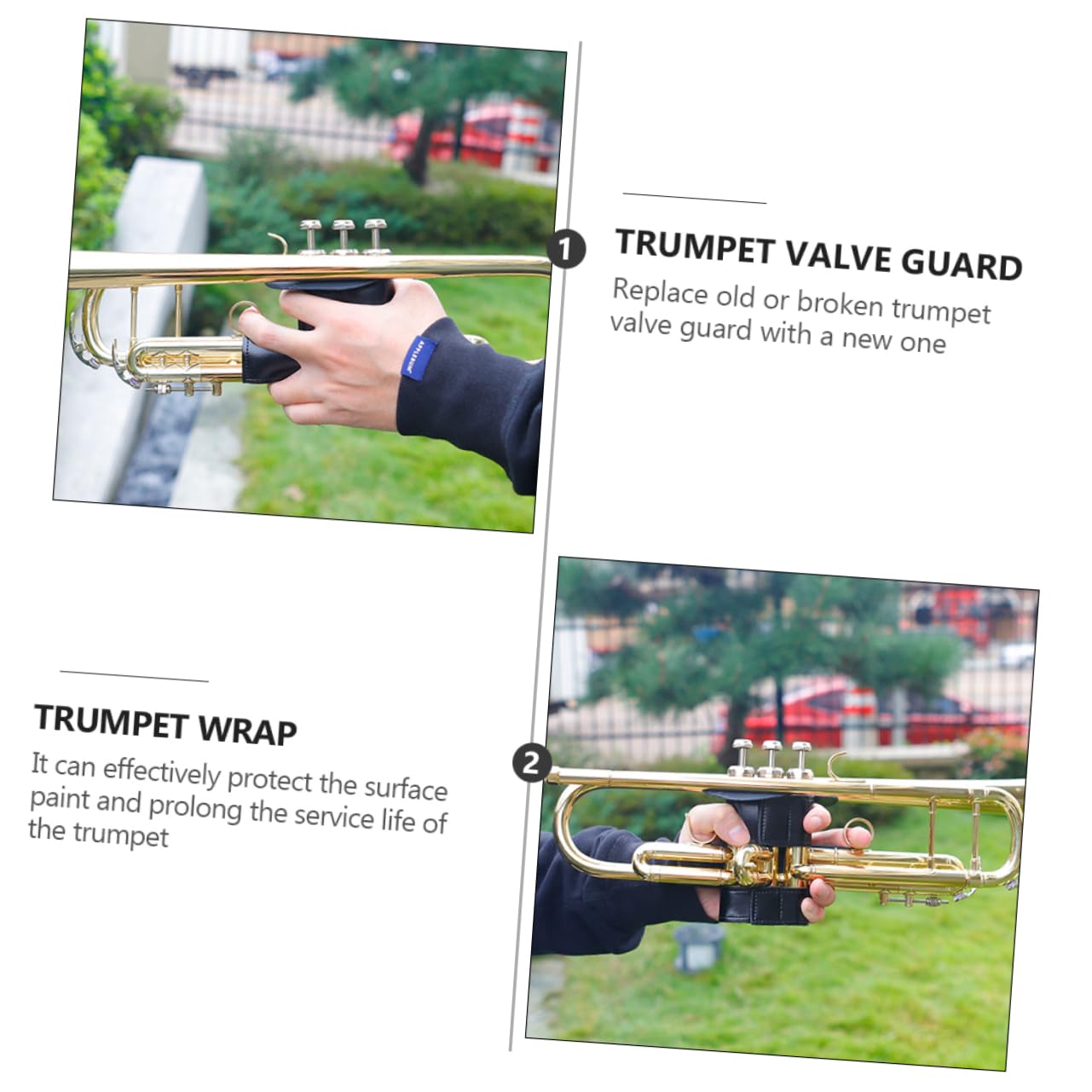 VICASKY Leather Trumpet Protector Trumpet Guard Wrap for Material for Longevity Easy Install Black