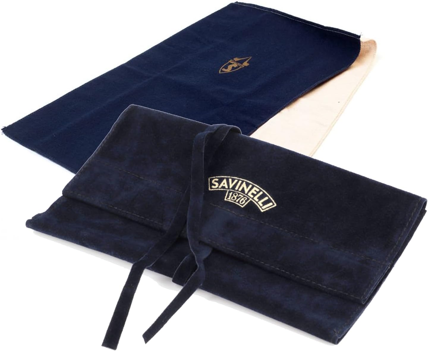 Savinelli Tobacco Pipe Blue Velvet Pouch + Magic Cloth - Wax Infused Briar Wood Cleaning and Polishing Cloth