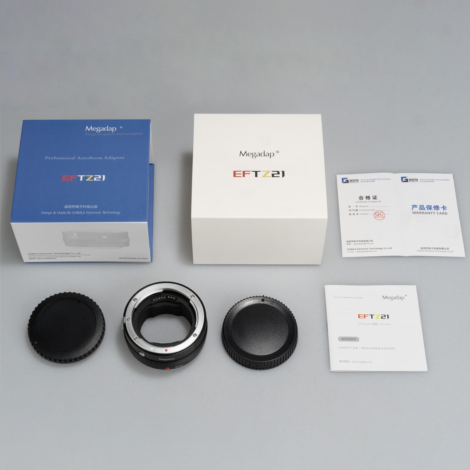 Megadap EFTZ21 Autofokus-Objektiv-Adapter mit integrierter elektronischer Blende – Kompatibel mit Nikon Z-Kameras ZR/Zf/Z6III/Z9/Z8/Z7/Z6 & für Canon/Sigma/Tamron EF-Serie-Objektive