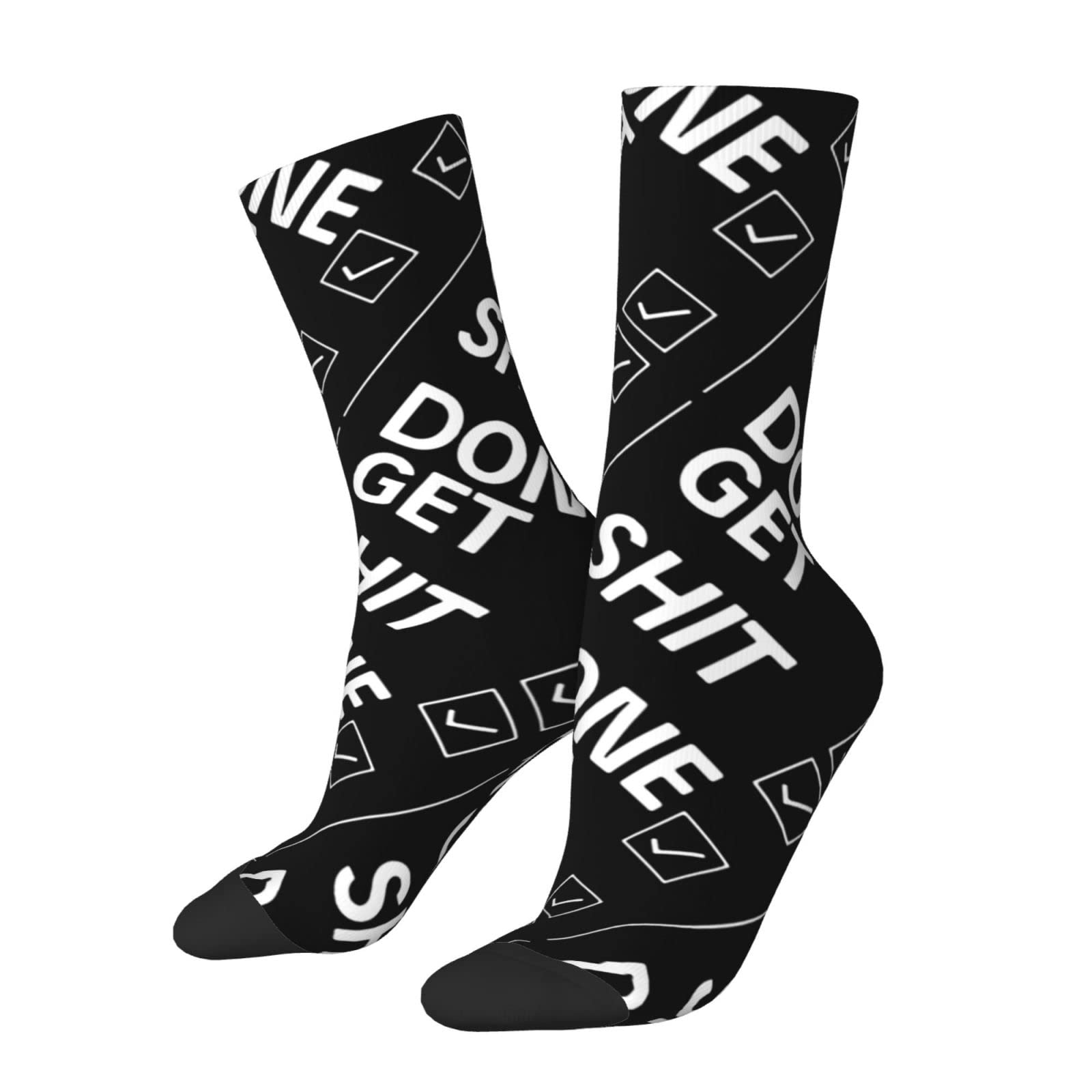 Lawenp Get Shit Done Socks, Funny Novelty Crew Socks Gift for Men Women Teen