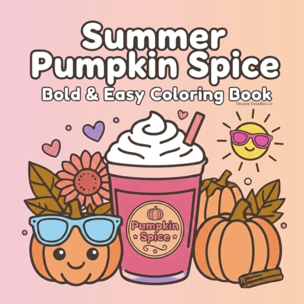 Summer Pumpkin Spice Bold & Easy Coloring Book