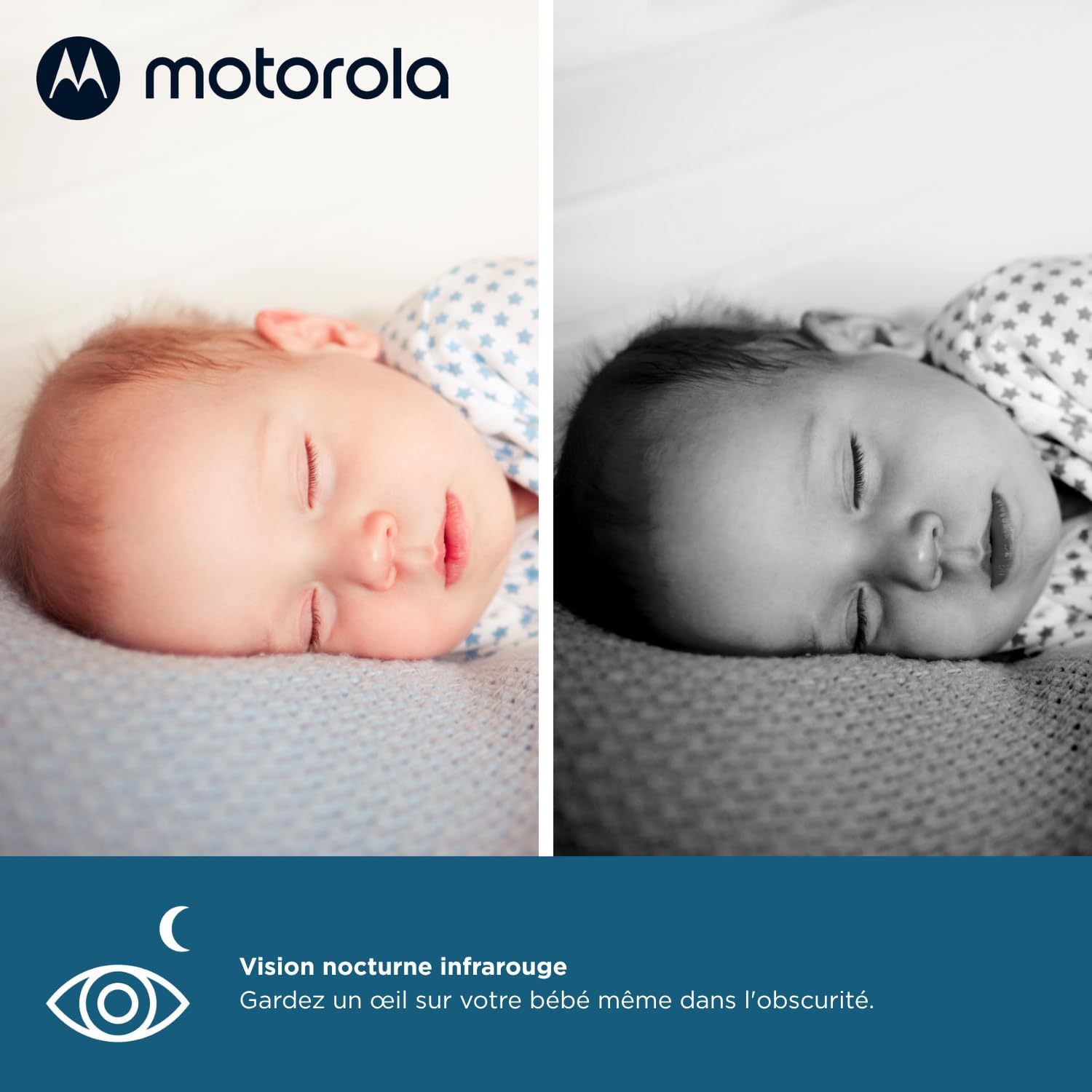 Motorola Nursery Babyphone Caméra VM50G - Caméra Bébé avec Écran Couleur, Communication Bidirectionnelle et Vision Nocturne Infrarouge - Portée de 300M