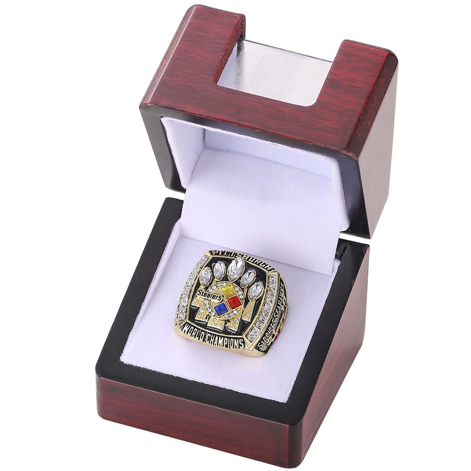 NVeeus All Previous Champion Ring Replica ，For Fans Friends and Family Birthday Collection Gift,With Display Box/2005 Steelers