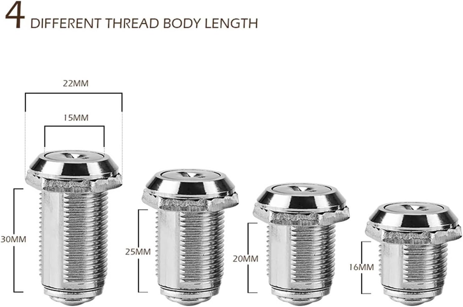 10/16/20/25/30/40mm Cam Lock Door Cabinet Mailbox Drawer Cupboard Locker 2 Keys DIY Cabinet Tools 1Pcs(103-20)