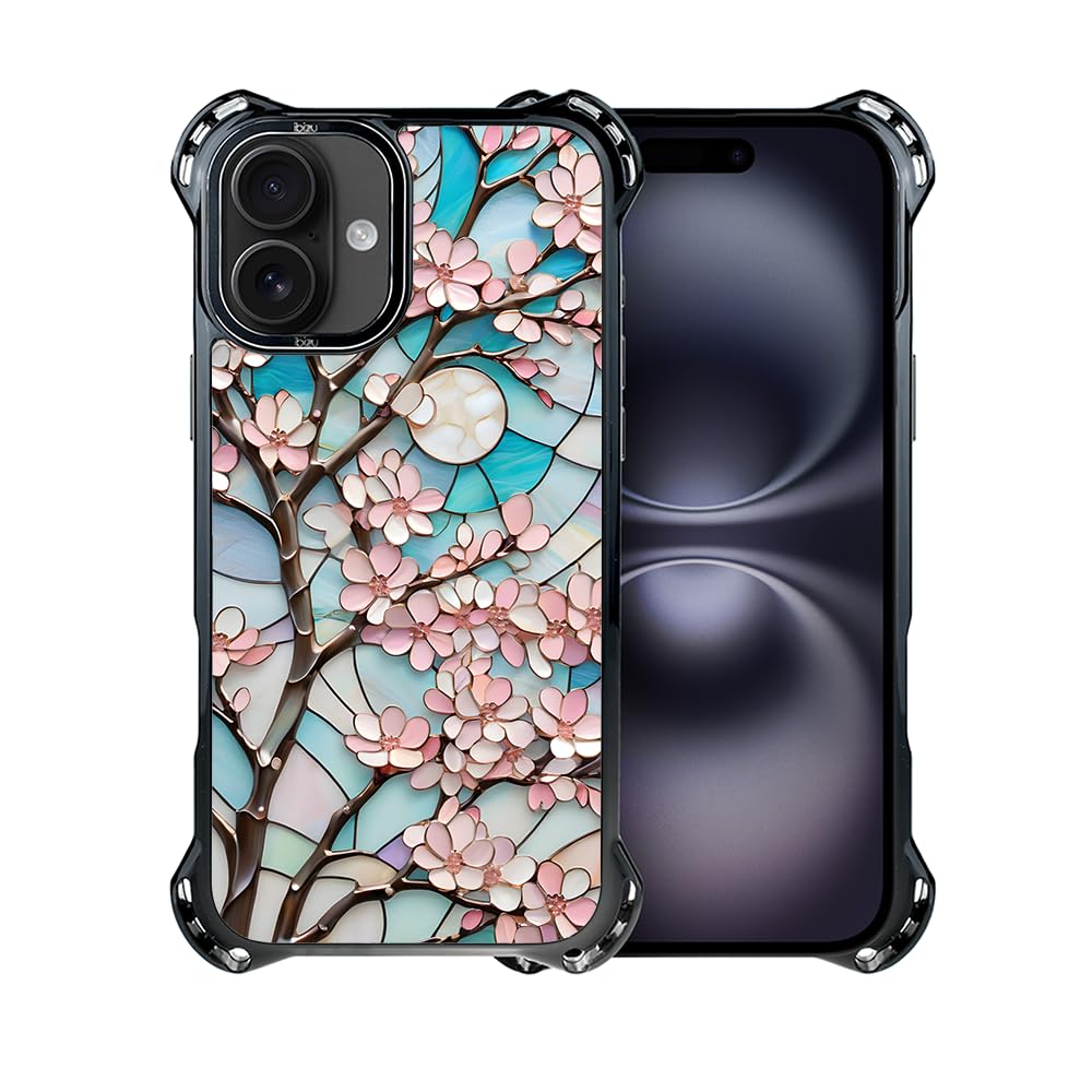 Etui do iPhone 16 IBIZU DropGuard Ultra kompatybilne z MagSafe, Barwy Szkła, Księżycowa Wiśnia