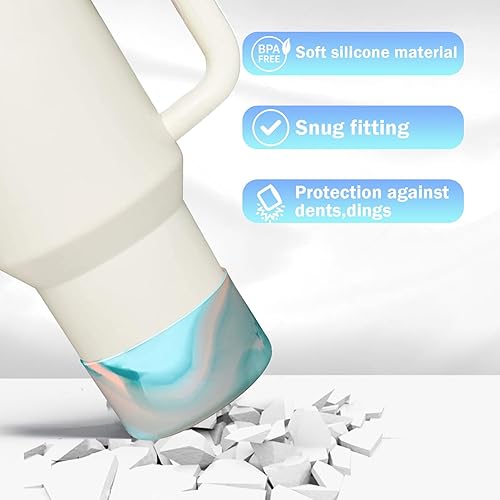 Vista 58 de WK IEASON 2 Pcs Tumbler Bottom Protector Boot for Stanley Quencher Adventure 40oz & Stanley IceFlow 20oz 30oz, Stealth Landing-2.83inch Bottom