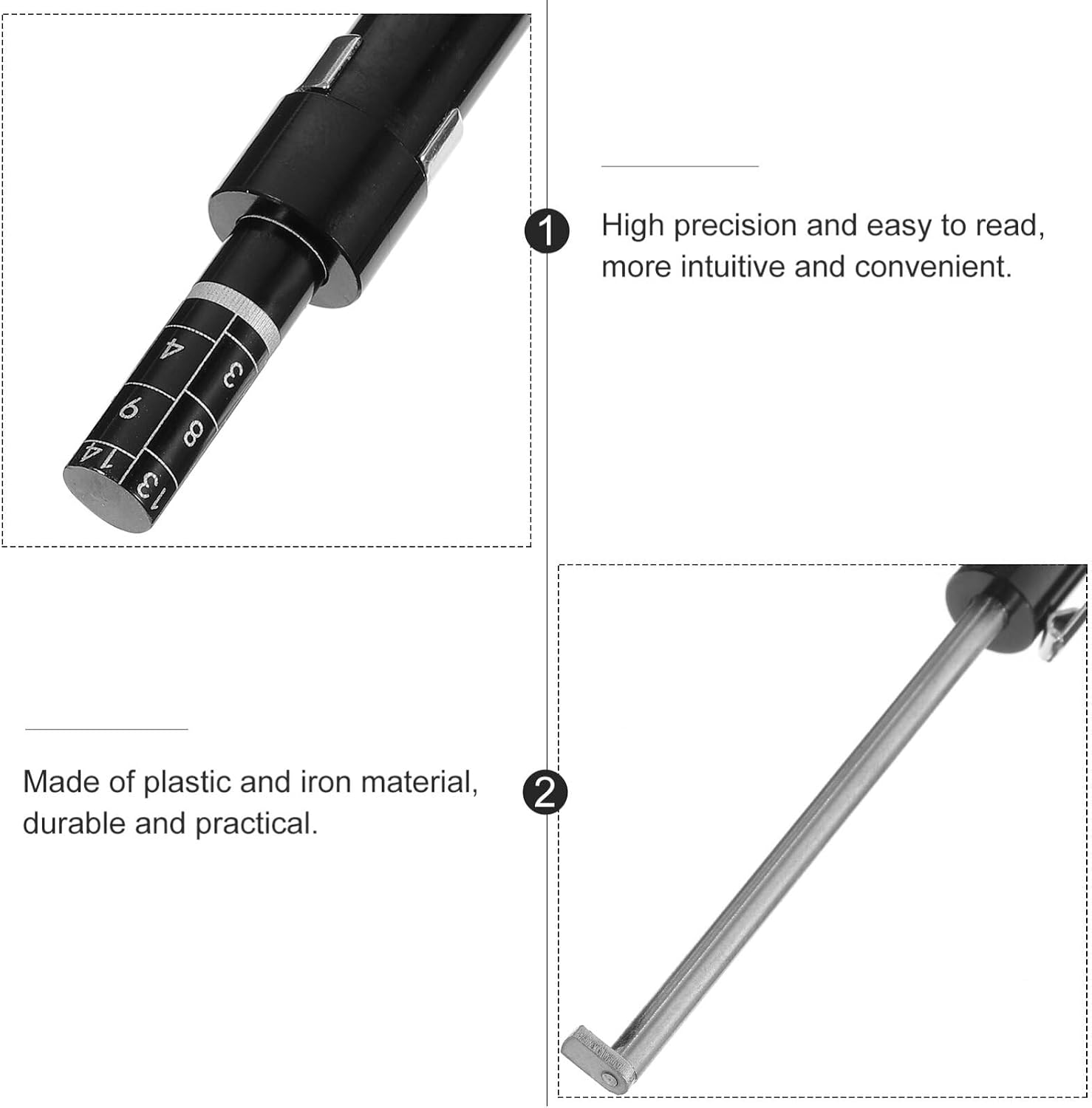 ULTECHNOVO 2pcs Brake Pad Detection Pen Thickness Measurement Tool for Accurate Brake Pad Tire Tread Depth Gauge for Silver