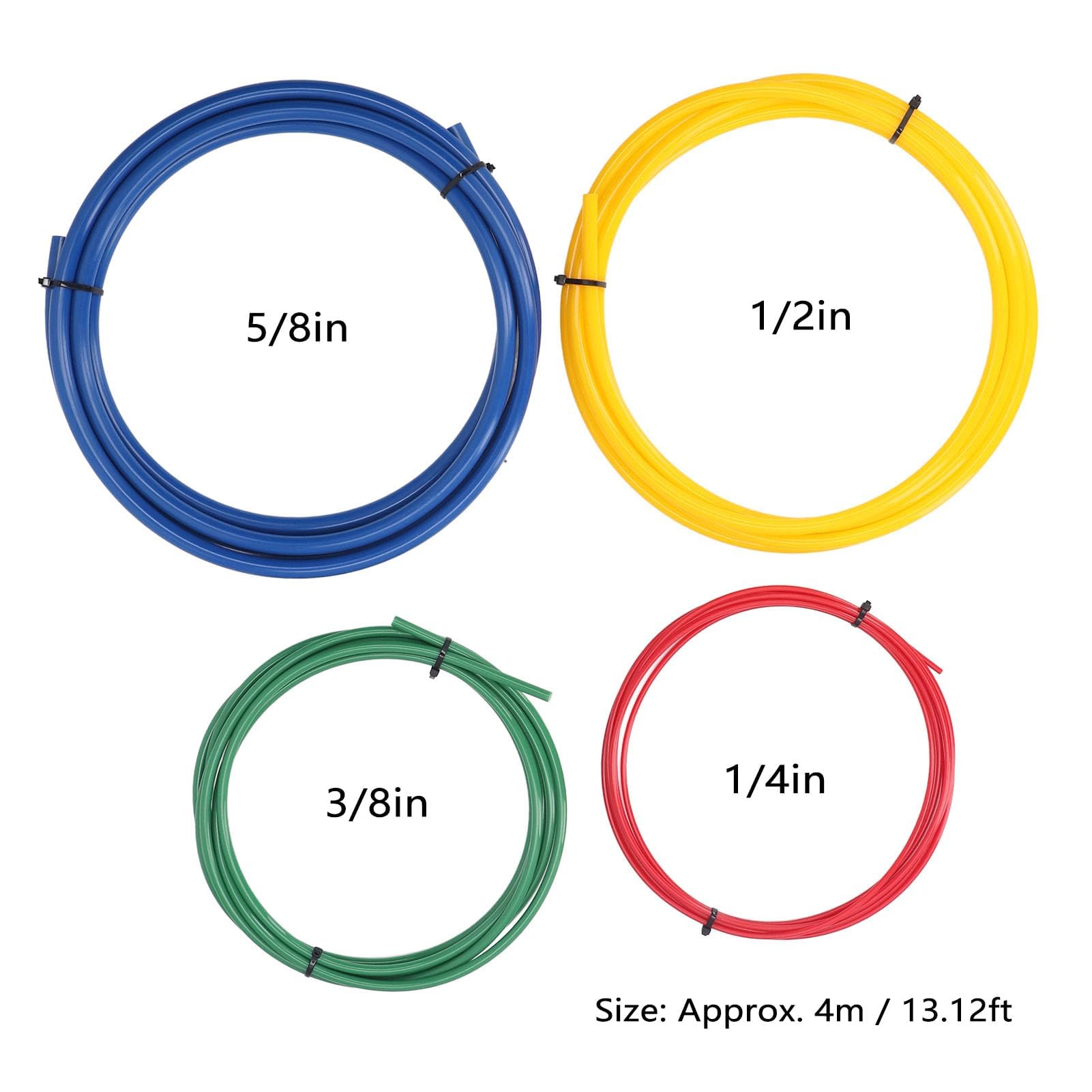 4 Pezzi Piegatubi per Tubi in Rame per Condizionatore D'aria 1/4in 3/8in 1/2in 5/8in Piegatubi per Tubi in Plastica PE Riutilizzabile Strumento di Piegatura per Tubi 4m / 13.12ft