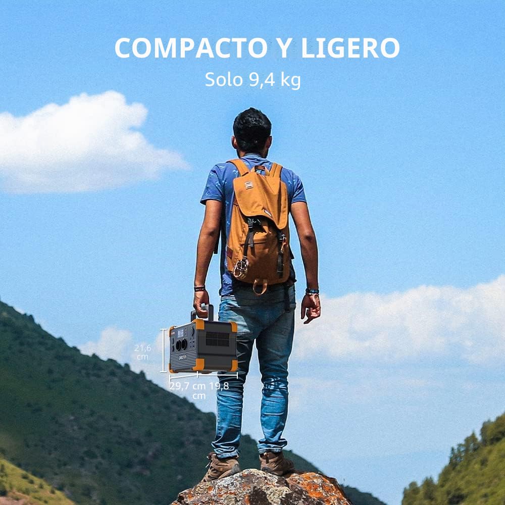 pecron Generador solar portátil E600LFP, 614 Wh LiFeP04 batería 1200 W AC salidas generador de corriente para viaje/camping/actividades al aire libre/emergencia (E600LFPEU)