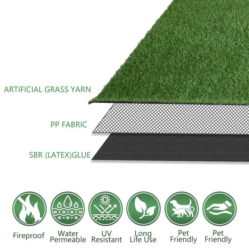 Petgrow Artificial Turf Synthetic Grass 5 X 10 Feet,Fake Faux Grass Rug 0.8