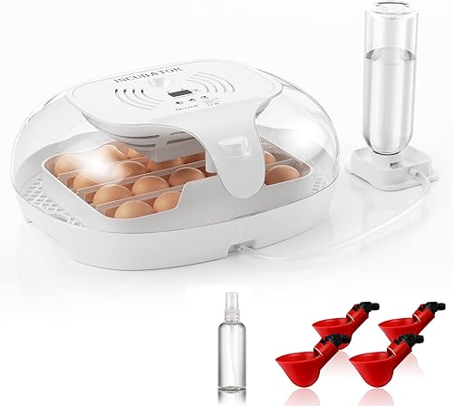 Miniatura 1 de Incubadora digital automática mejorada, simulador de incubación natural de 16 huevos, enrollamiento automático de huevos y llenado de agua, control