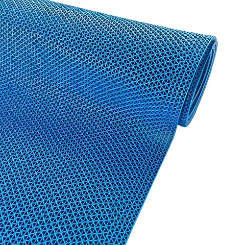 Tapis de salle de bain bleu 90x500 cm pour intérieur et extérieur