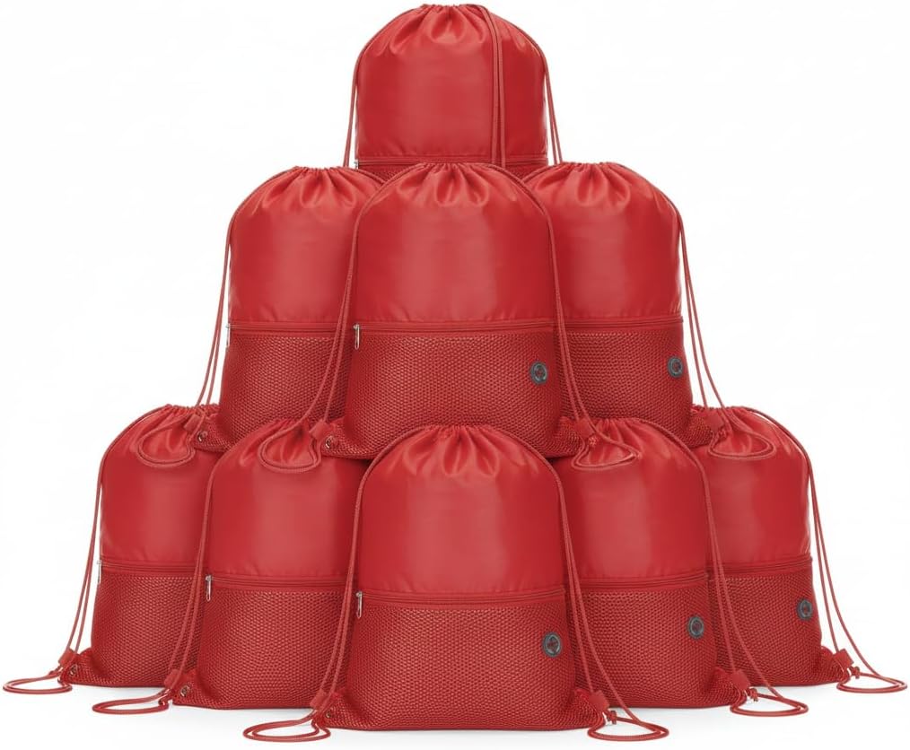 Mochila Saco Esportiva em Poliéster 210D, Multicolorida, com Bolso Frontal com Zíper, 43x32cm, 5 Cores Mochila Saco Esportiva em Poliéster 210D, Multicolorida, com Bolso Frontal com Zíper, 43x32cm, 5 Cores