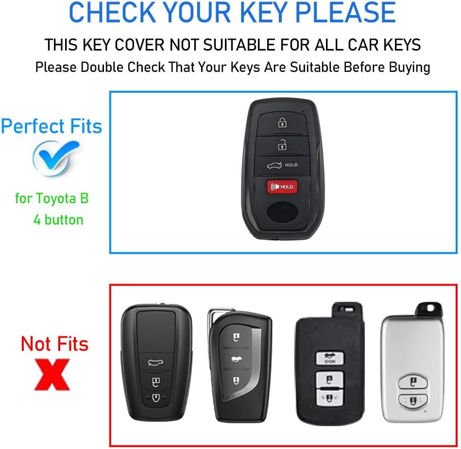 for Toyota Key Fob Cover, Premium Aluminum and Leather Protective Case image 2