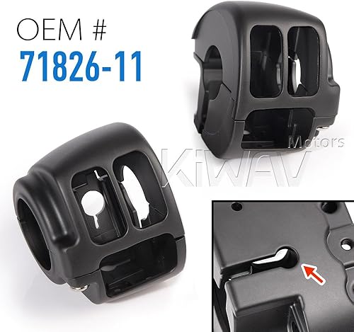 Miniatura 9 de KiWAV Carcasa de interruptor negra compatible con Harley-Davidson '12-Later Dyna Softail '14-Later XL OEM #71826-11