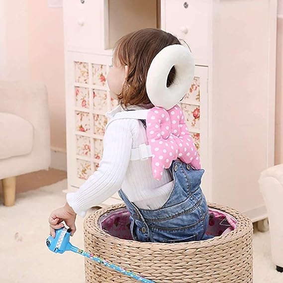 Hetvi trend Baby Head Protector for Crawling Baby Toddlers Head Safety Pad Baby Head Cushion with Flexible Strap Back Protection for Baby Walkers Prevent Head and Shoulder from Injuries (Multicolor)