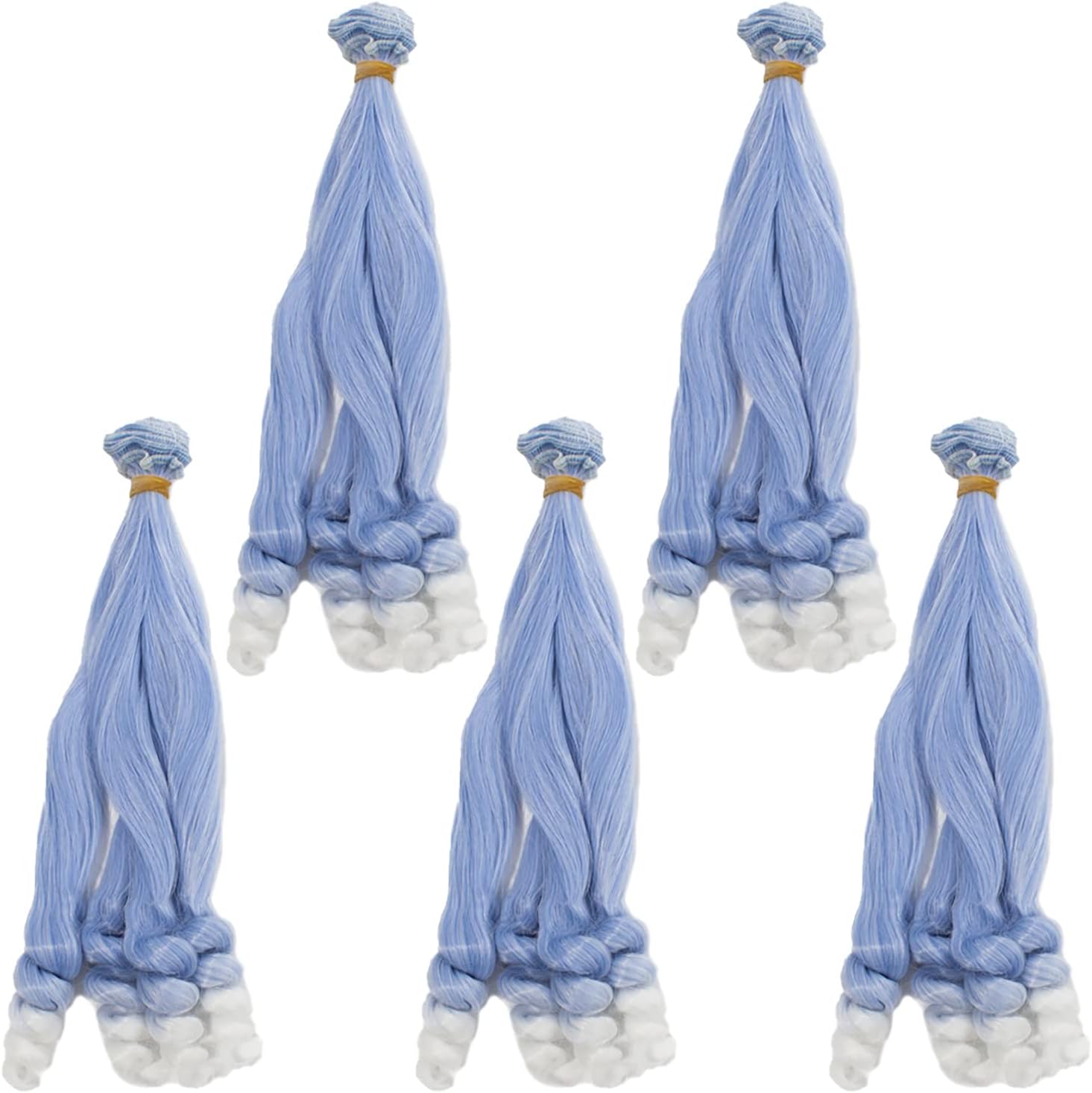 MUZIWIG Doll Hair 9.9 x 39.4 in, 5rolls Curly Heat