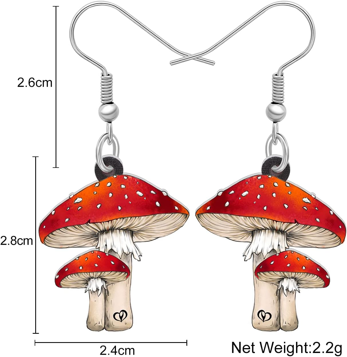 Acrylic Cute Creative Mushroom Dangle Drop Earrings for Women Mushroom Hypoallergenic Hook Earrings Jewelry for Gifts Party Charms - Image 4