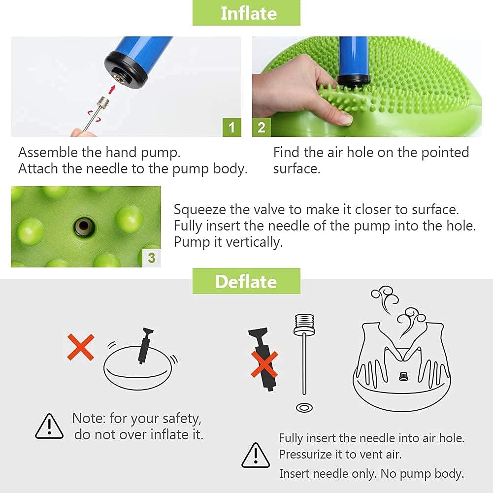 2Pcs Wiggle Seat, Inflatable Stability Balance Disc Wobble Cushion, Balance Disc Wiggle Seat, Flexible Seating Classroom with Free Air Pump Sensory Kids (Office & Home & School)