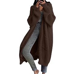 Long Cardigans for Women Sweaters Open Front Oversized Duster with Pocket Fall Winter Knit Design Coats