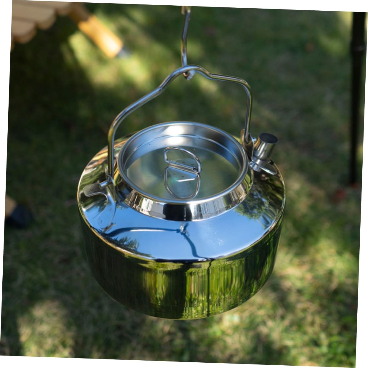 Tetera Portátil de Acero Inoxidable para Exteriores, Hervidor de Agua Multifunción, Ergonómico y Resistente, Adecuado para Camping, Senderismo y Cocina al Aire Libre