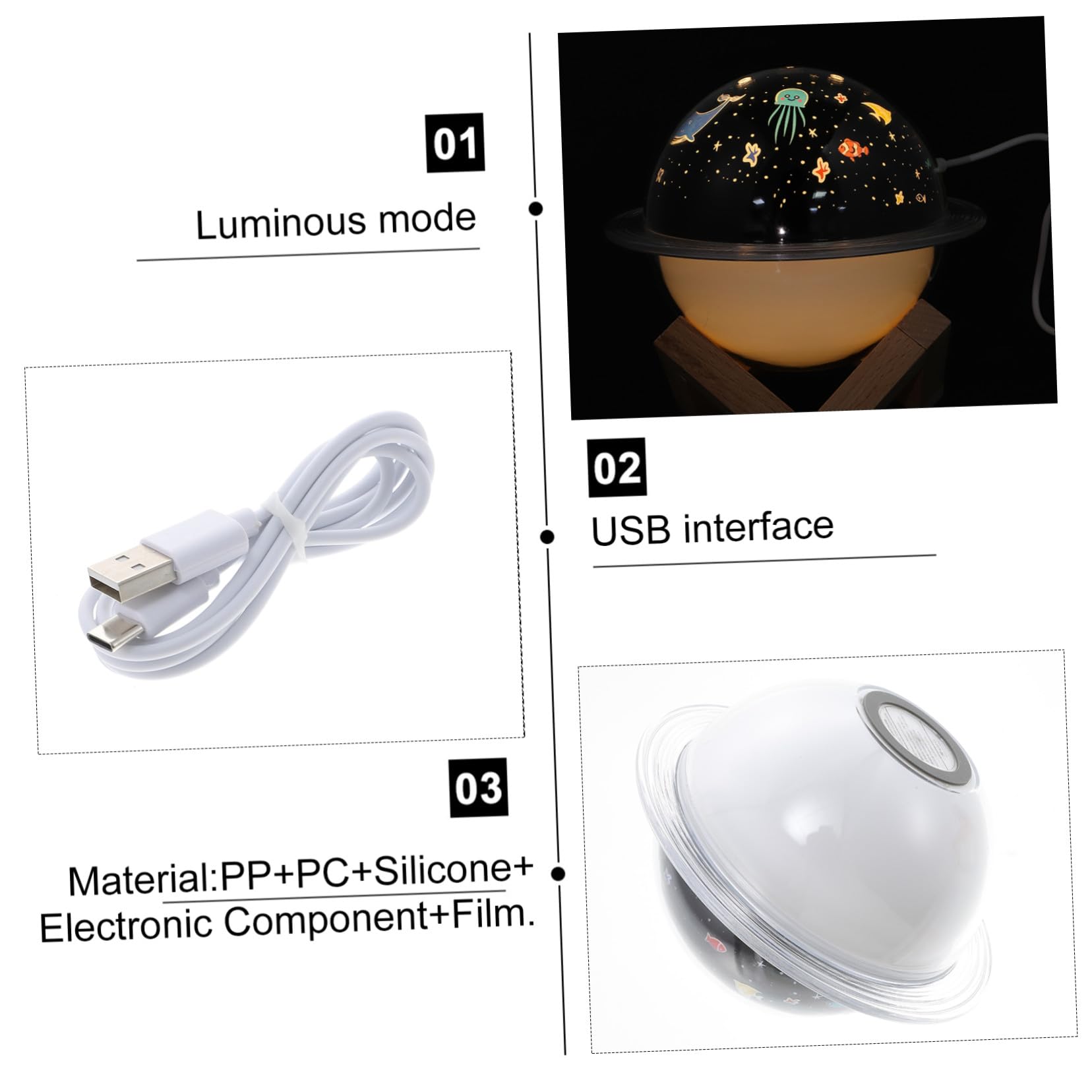 Umidificatore da Tavolo con Luce Notturna LED Nebulizzazione Fredda Silenzioso e Compatto per Camera e Viaggi