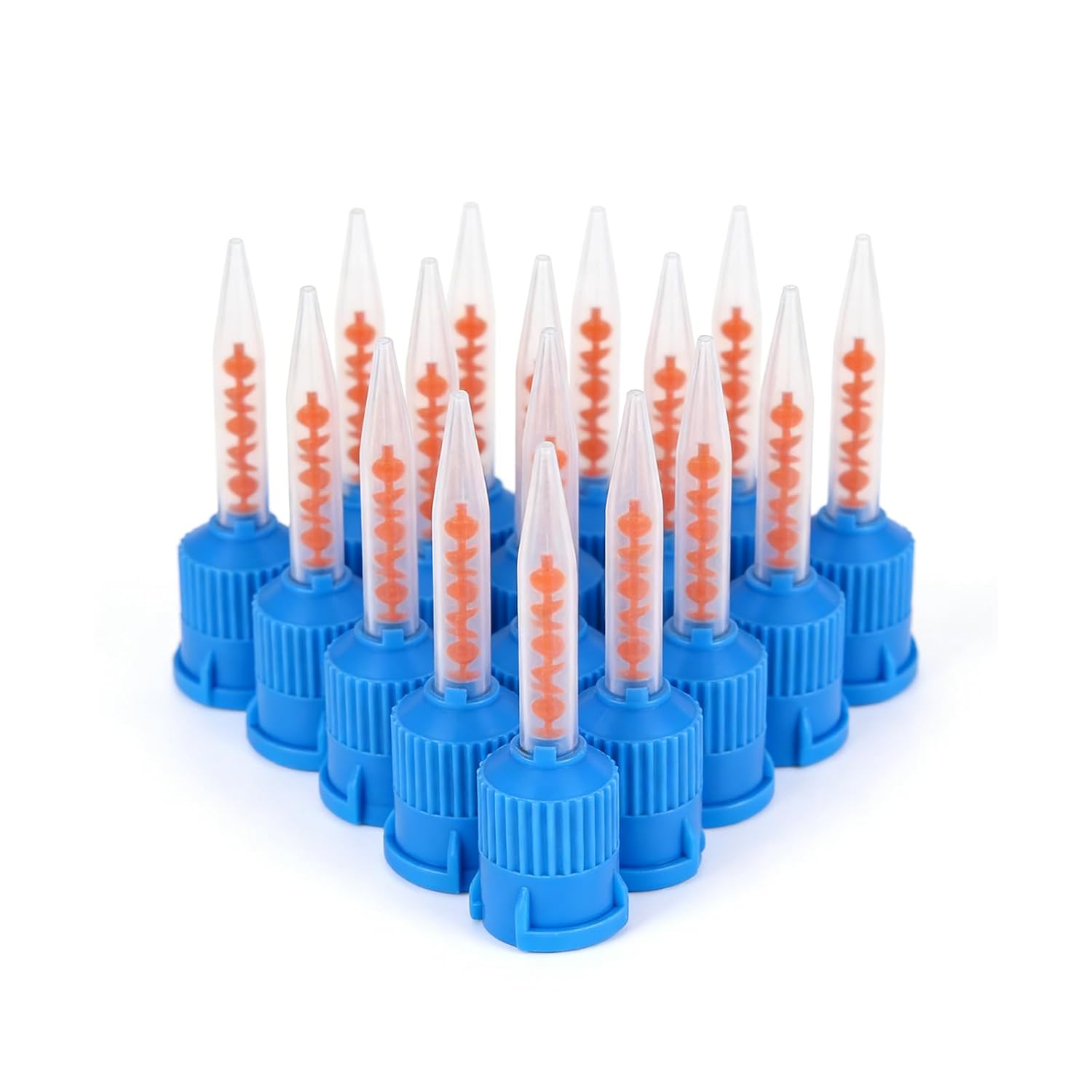 100/pk Blue/Orange 4:1 Ratio Disposable Dental Mixing Tips