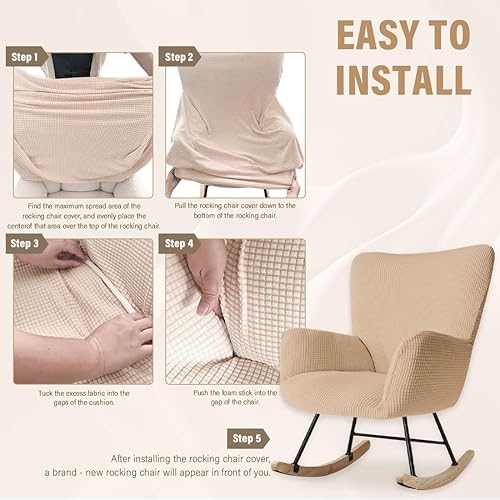 Miniatura 6 de Funda para silla mecedora de guardería, fundas elásticas para silla de lectura, funda de jacquard moderna para silla de lectura, protector para sala