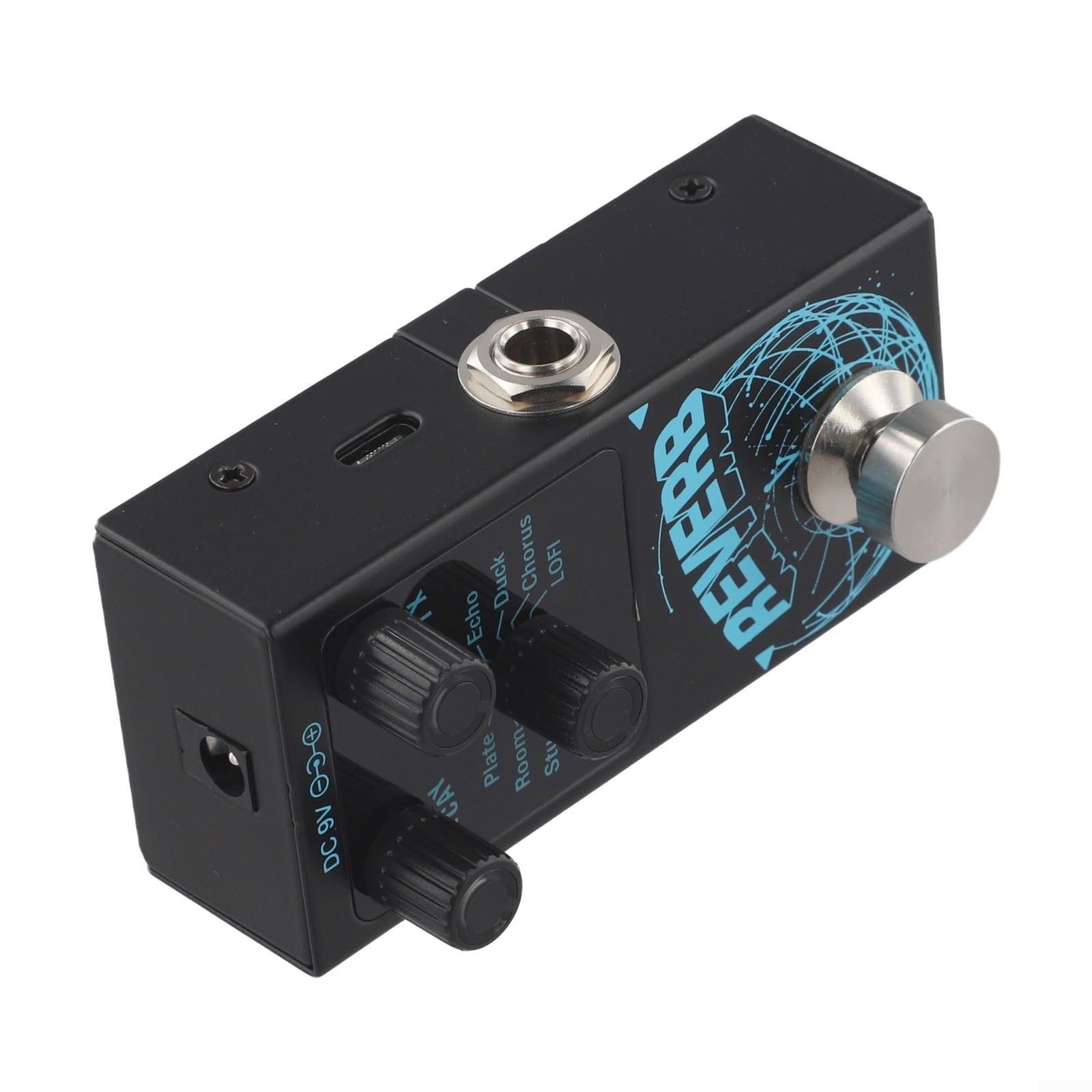 Gitarren-Reverb-Pedal mit 9 einzigartigen digitalen Reverb-Effekten mit einstellbarem Decay und Wet/Dry Mix und True Bypass-Funktion