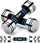 Northdeer Steel Dumbbells Ultracompact & Adjustable Chrome Dumbbell with Foam Handles 5lb 10lb 15lb 20lb 30lb 50lb Home Gym Workout