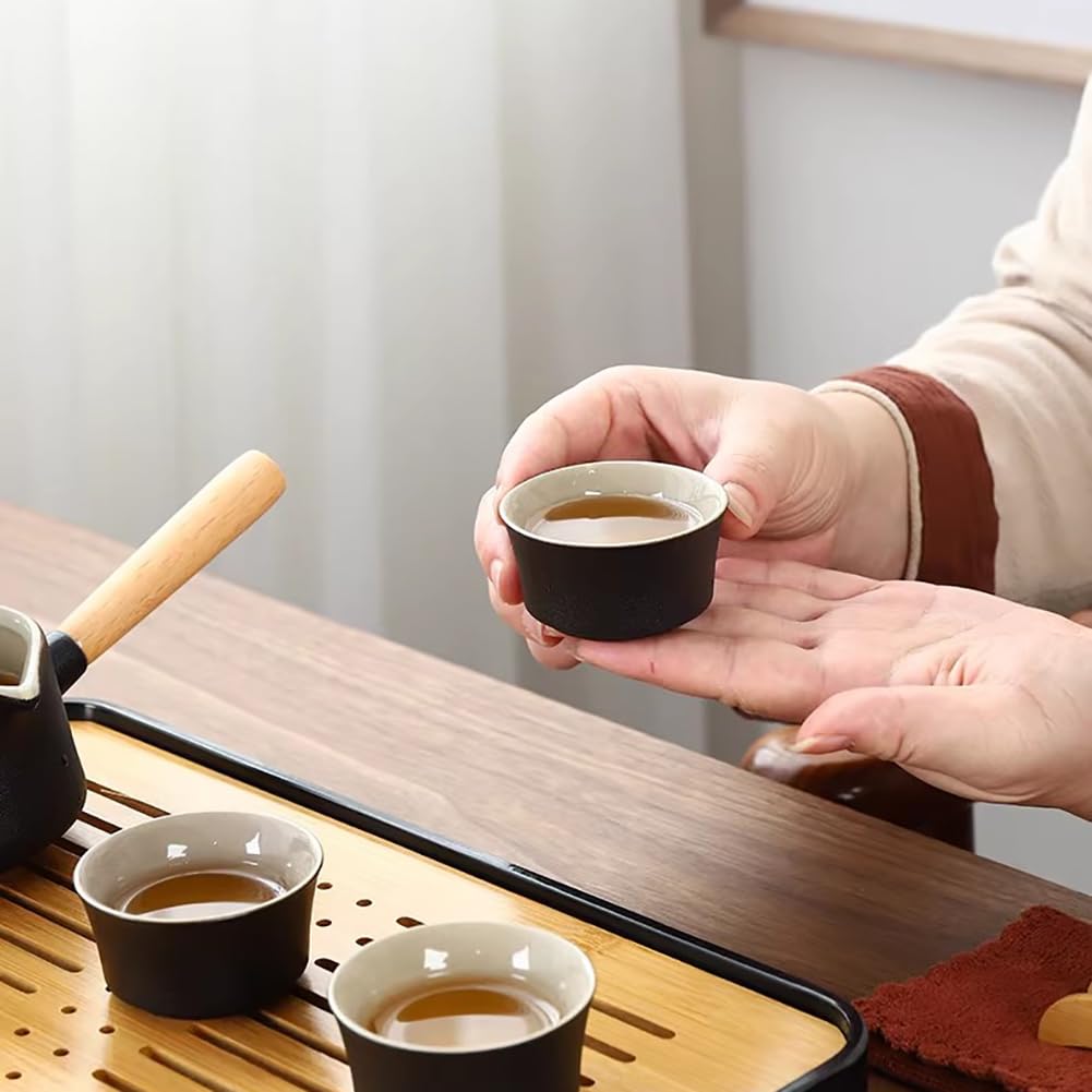 Zestaw do herbaty Kung Fu, prosty ceramiczny czajniczek do użytku domowego, przenośny zestaw do herbaty w torebkach, azjatycki zestaw do herbaty Gaiwan dla dorosłych,K