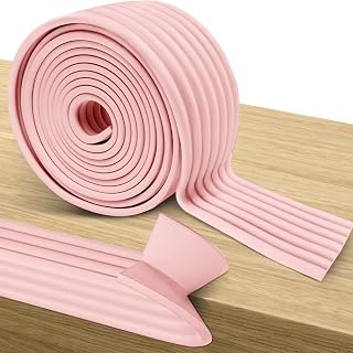 RANJIMA Protector de cantos autoadhesivo, espuma para bebés, 5 m, suave, extra ancha, protección para esquinas de bebé, espuma para bordes, autoadhesiva, para varios muebles, color rosa