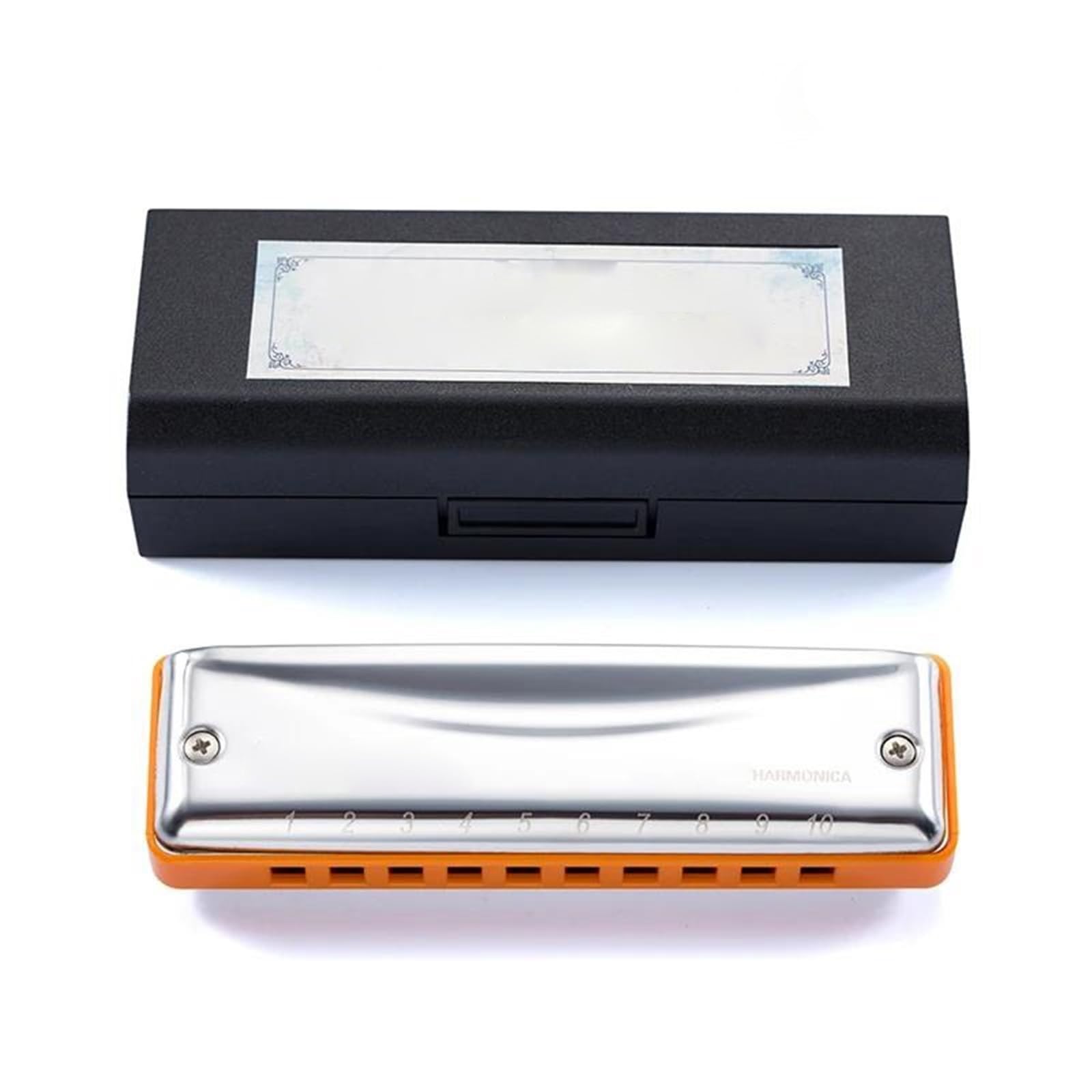 Harmonica Blues CDAFG Sib Mi Clé 10 Trous 20 Notes Adapté Aux Débutants(Orange C)