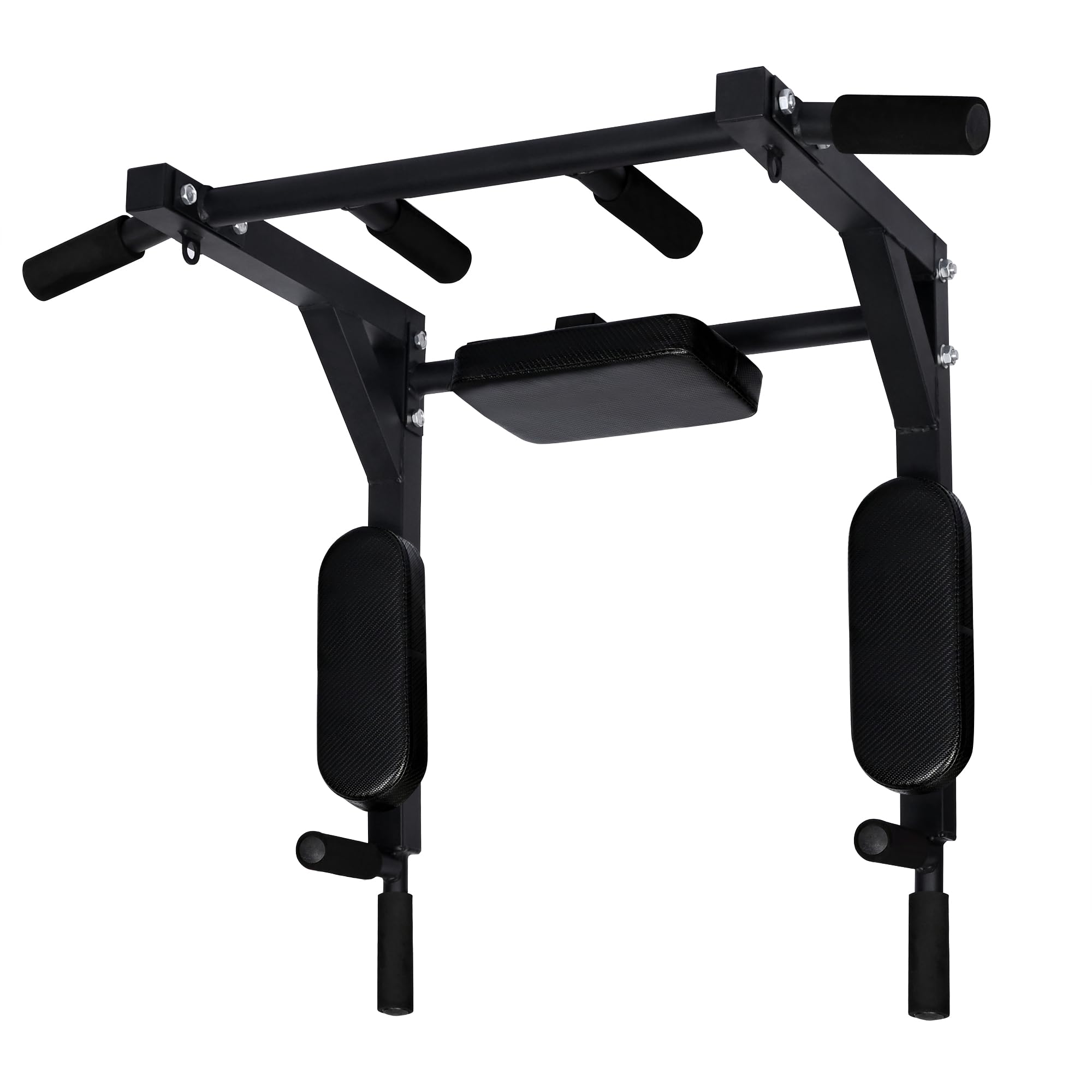 Barra dominadas pared entrenamiento en casa. Doble. Con Gancho para saco boxeo para gomas de entrenamiento. Múltiples agarres. Pull up, dorsales, espalda. Crossfit. Hasta 150kg. Tornillos incluidos..