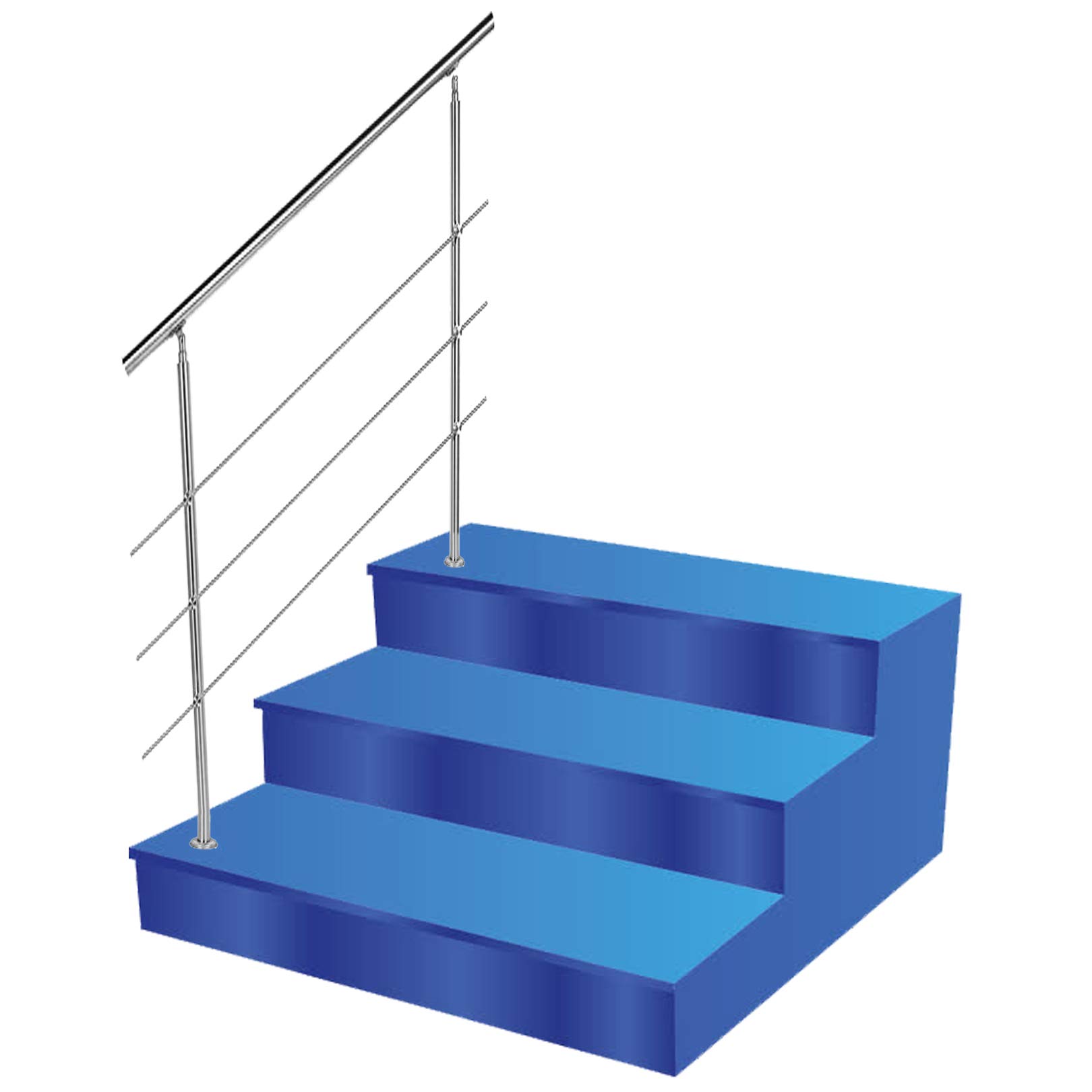 Rambarde d'escalier en acier inoxydable pour éviter les chutes au sol